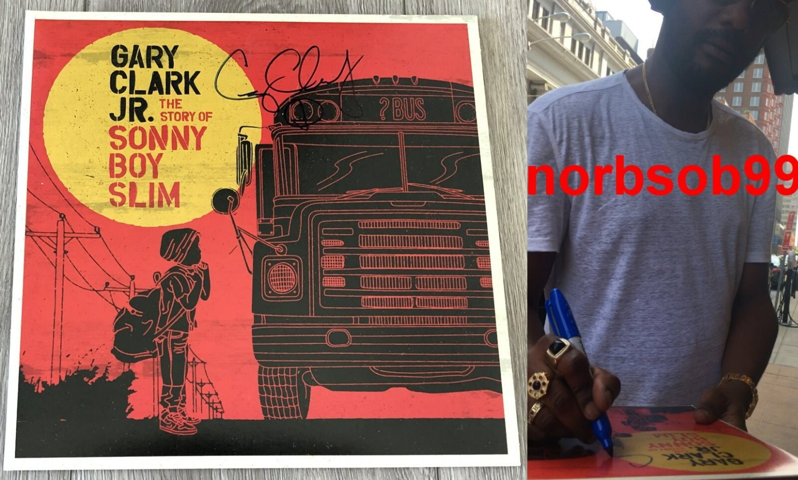GARY CLARK JR. SIGNED THE STORY OF SONNY BOY SLIM VINYL wEXACT PROOF BECKETT COA