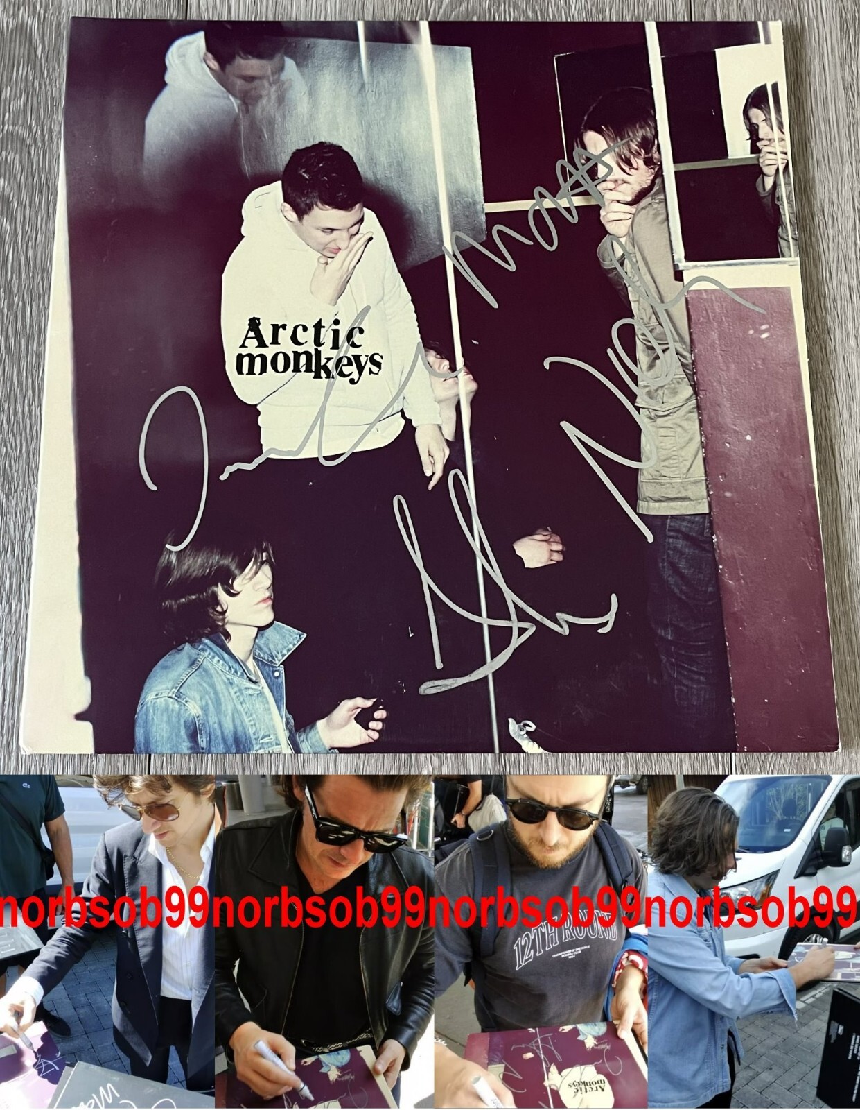 ARCTIC MONKEYS SIGNED AUTOGRAPH HUMBUG VINYL ALBUM ALEX TURNER +3 w/EXACT PROOF