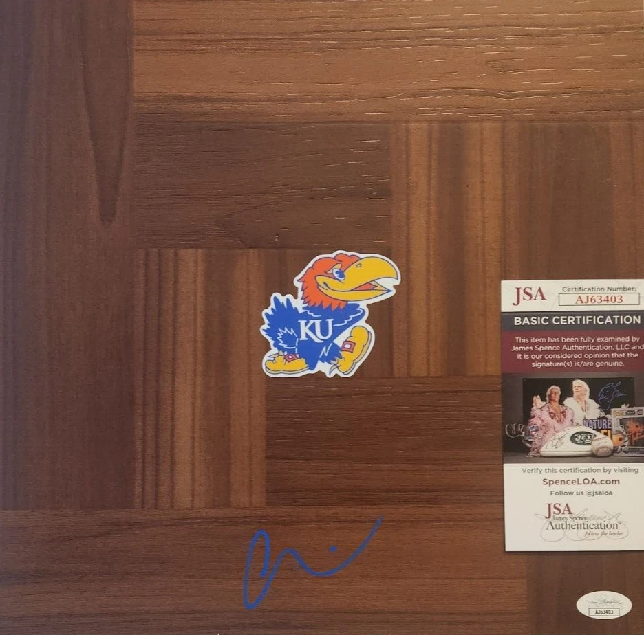 Christian Braun Signed Floorboard w/ JSA COA #AJ63403 Kansas Jayhawks