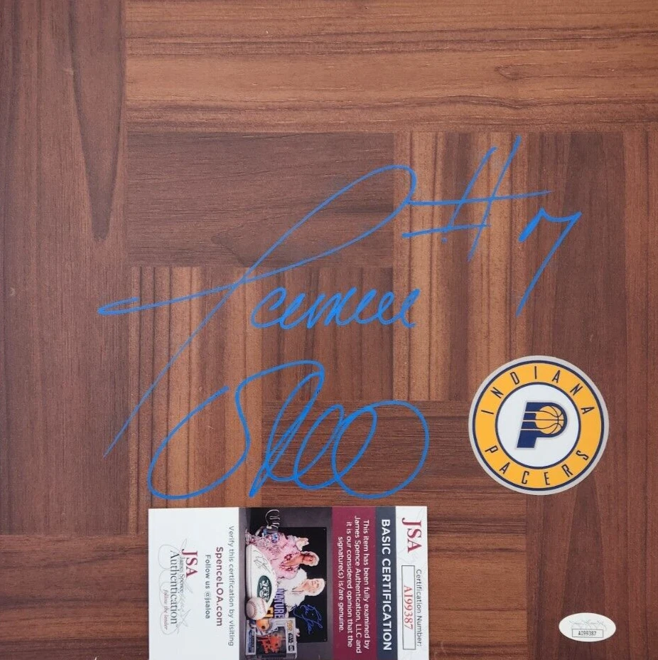 Jermaine O'Neal Signed Floorboard w/ JSA COA #AI99387 Indiana Pacers