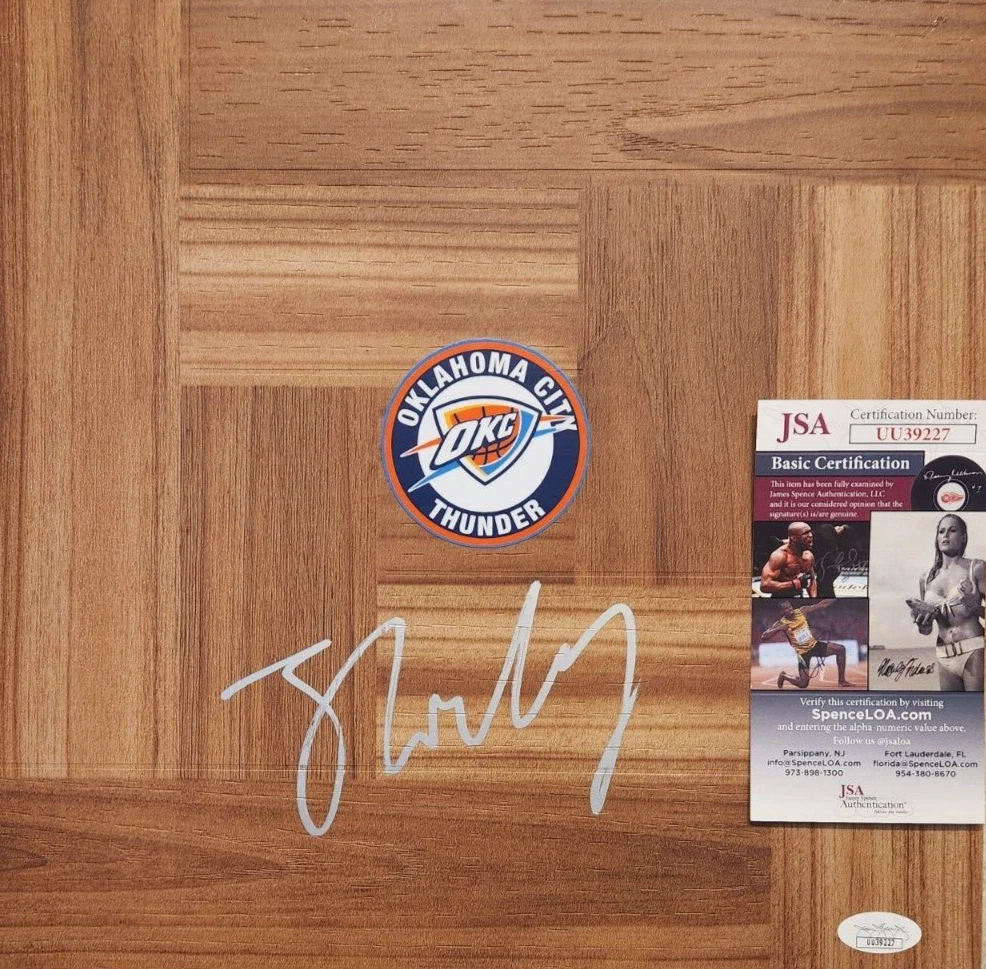 Josh Giddey Signed Floorboard w/ JSA COA #UU39227 OKC Oklahoma City Thunder