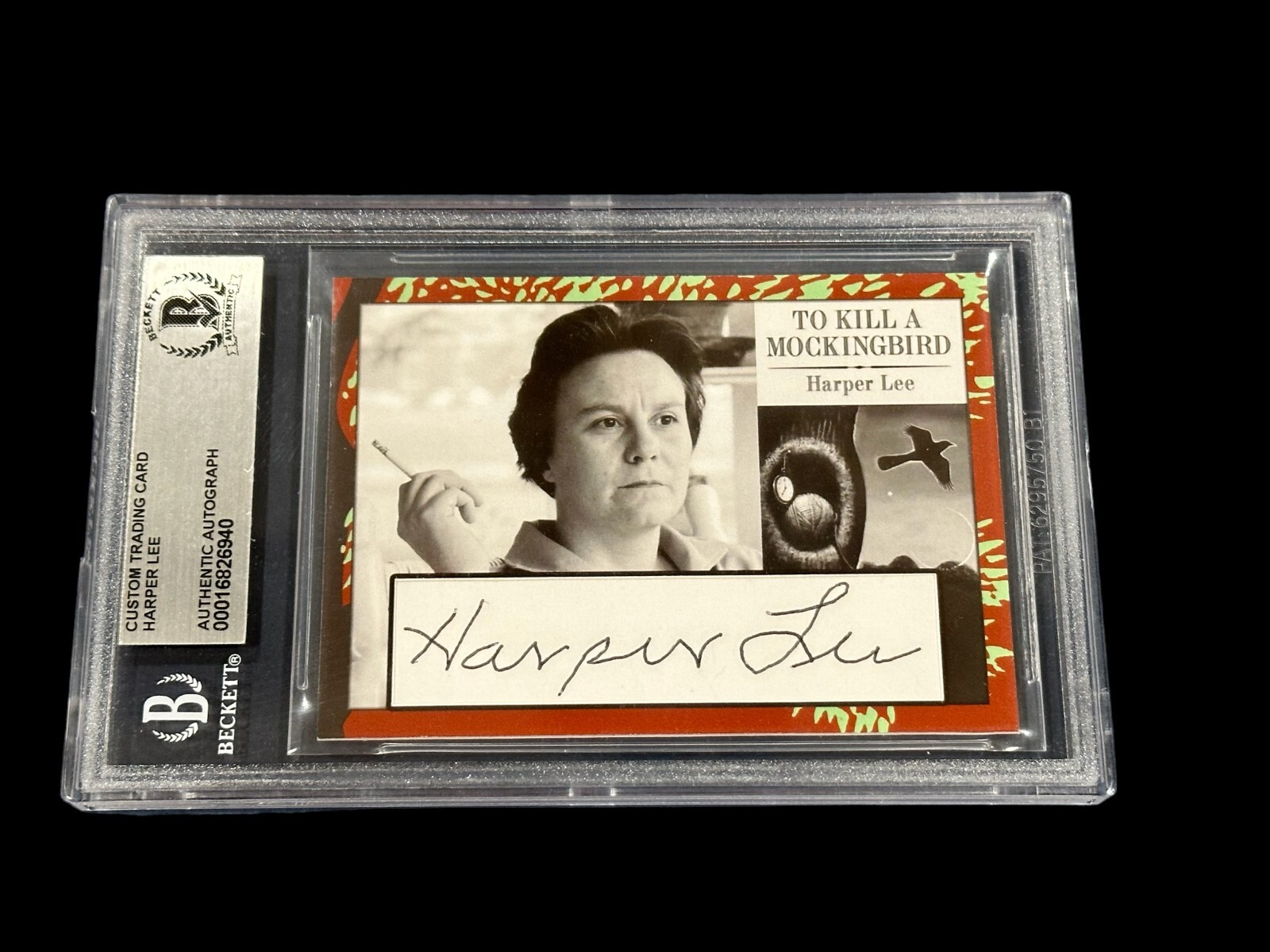 Harper Lee To Kill a Mockingbird Author Signed Autograph Card Slab Beckett BAS