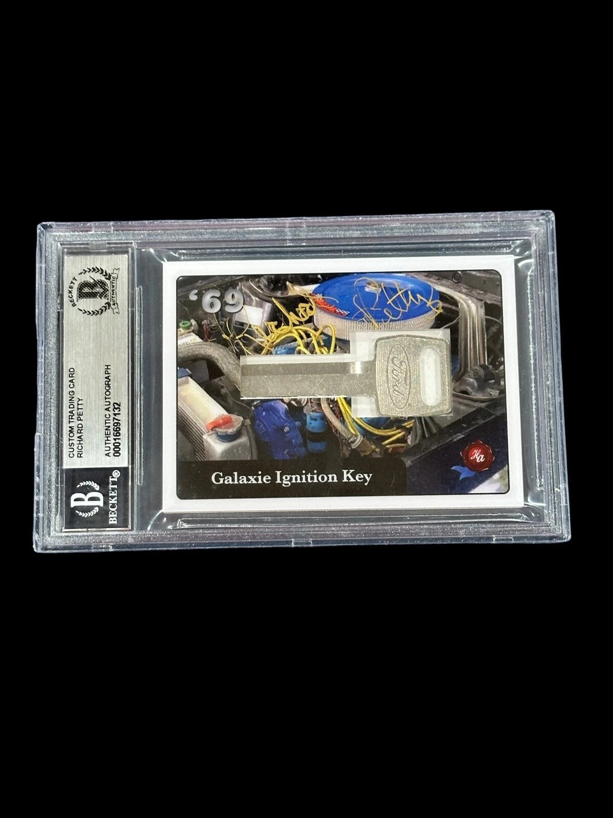 Richard Petty NASCAR HOF Signed Autograph Galaxie Key Trading Card Beckett BAS