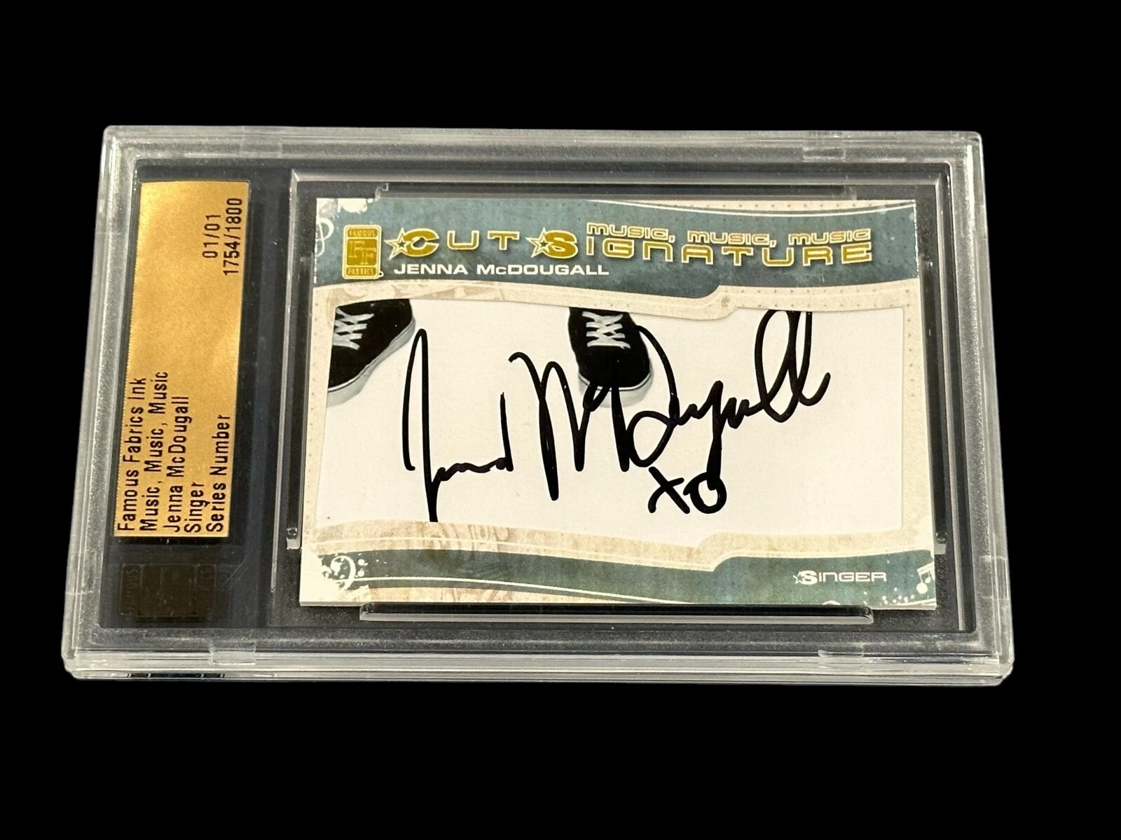 Jenna McDougall Tonight Alive Singer Signed Autograph Famous Fabrics Ink Slab