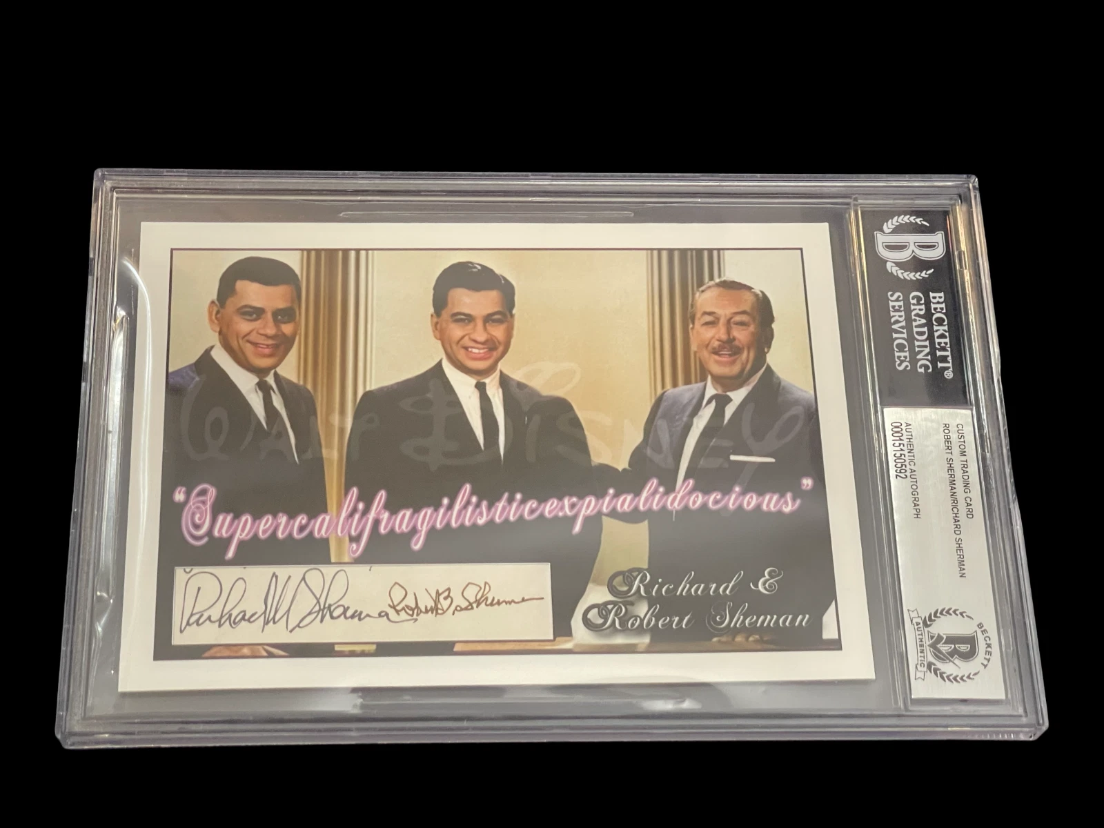 Robert & Richard  Sherman Disney Composer Signed Autograph Slab Beckett BAS