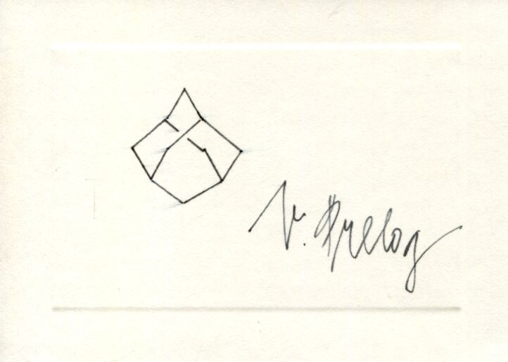 Vladimir Prelog Nobel Prize Chemistry Stereochemistry Signed Autograph Sketch