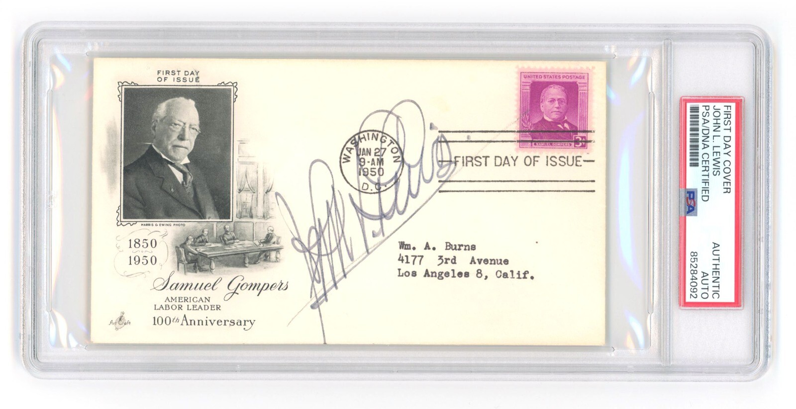 John L. Lewis United Mine Workers Labor Leader Signed Autograph PSA DNA Slab