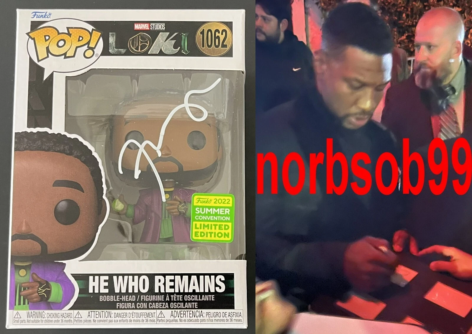 JONATHAN MAJORS SIGNED LOKI HE WHO REMAINS #1062 FUNKO w/EXACT PROOF BECKETT COA
