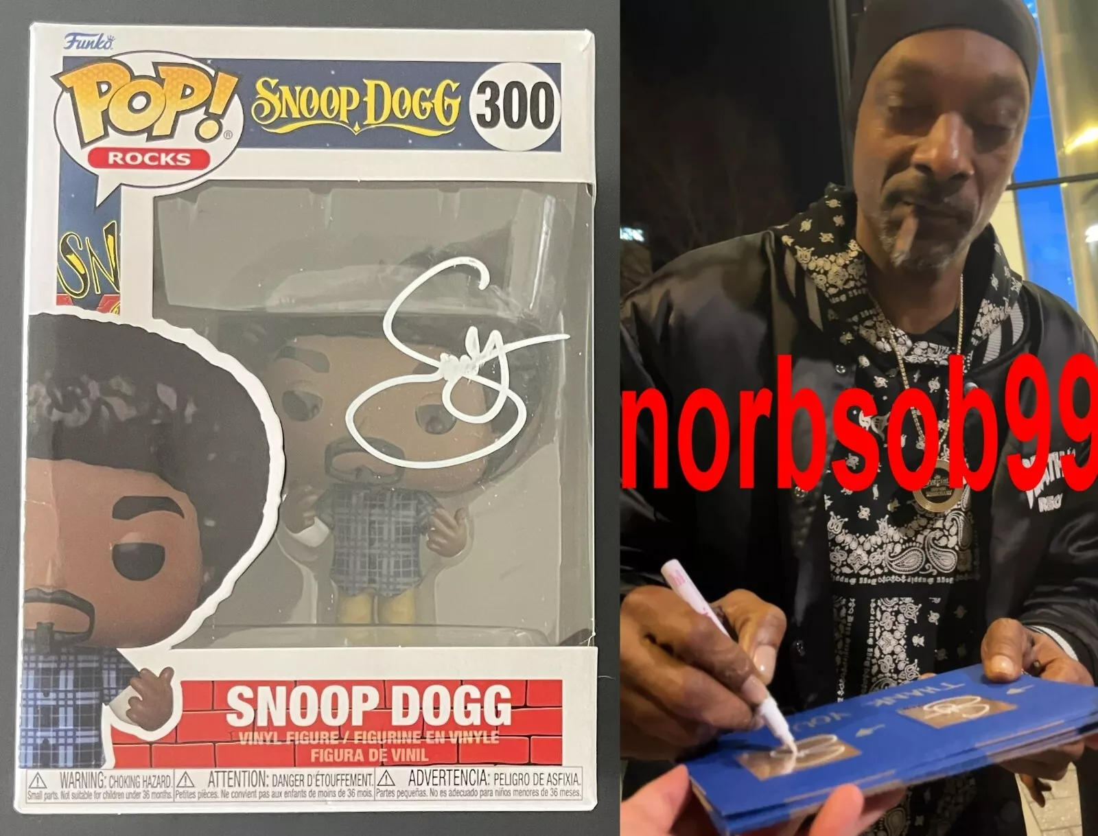 SNOOP DOGG SIGNED AUTOGRAPH DOGGYSTYLE 300 FUNKO w/EXACT VIDEO PROOF BECKETT COA
