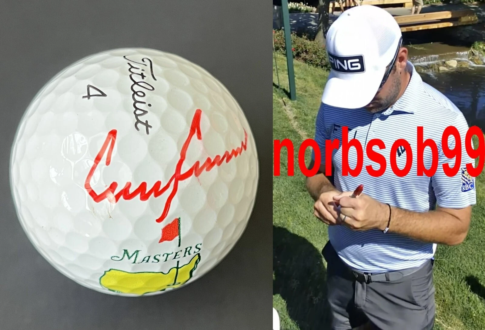 COREY CONNERS SIGNED AUTOGRAPH TITLEIST PRO V1 MASTERS GOLF BALL w/EXACT PROOF
