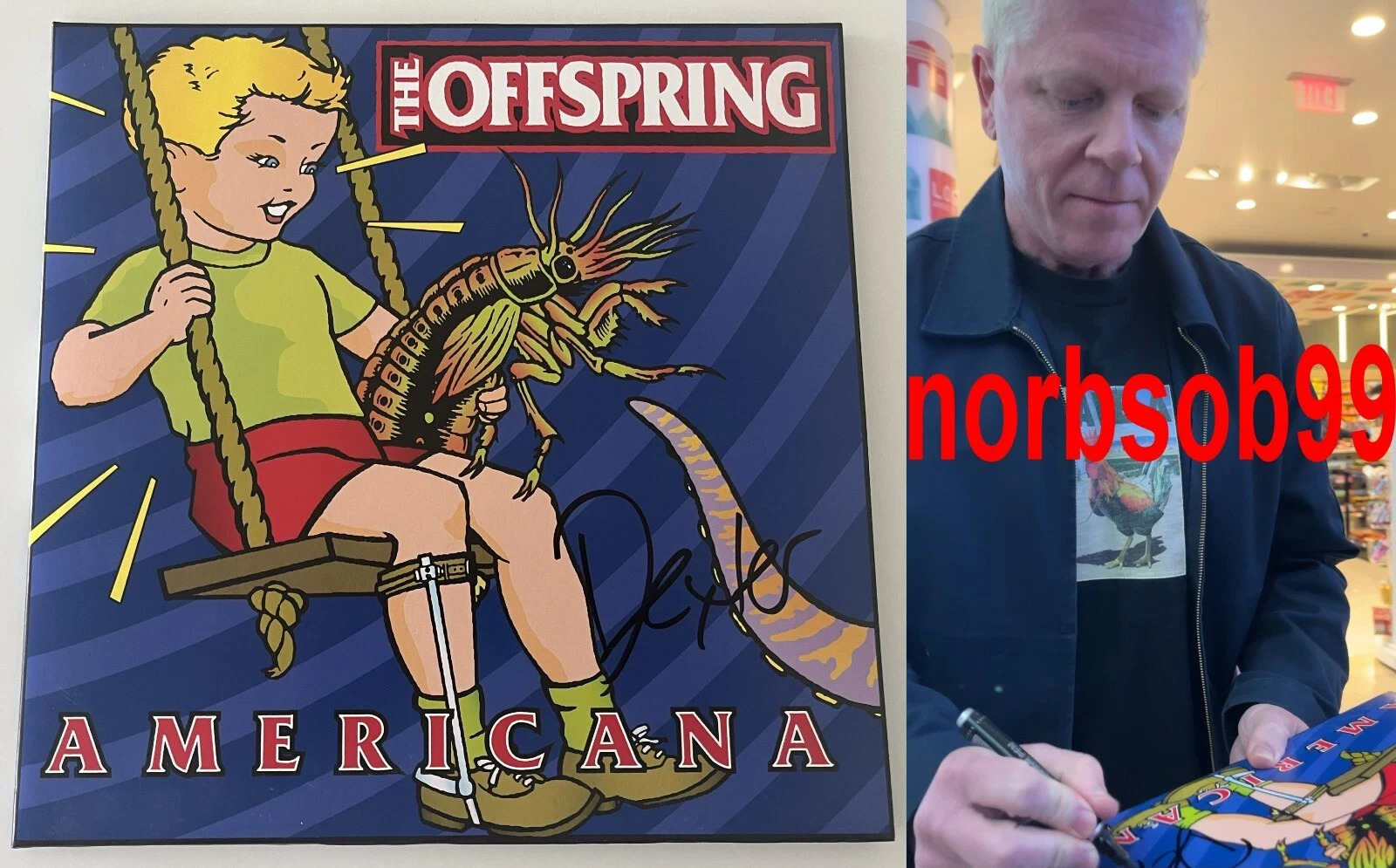 DEXTER HOLLAND SIGNED THE OFFSPRING AMERICANA VINYL w/VIDEO PROOF & BECKETT COA