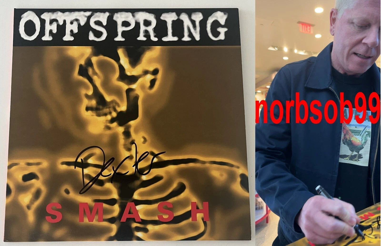 DEXTER HOLLAND SIGNED THE OFFSPRING SMASH VINYL w/EXACT VIDEO PROOF BECKETT COA
