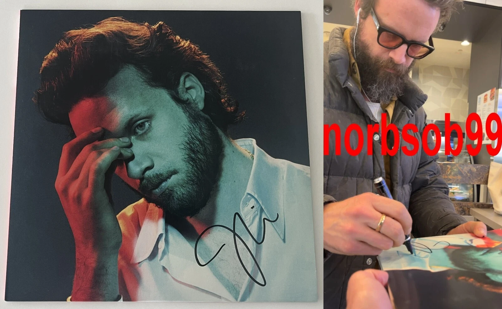 FATHER JOHN MISTY SIGNED GOD'S FAVORITE CUSTOMER VINYL w/VIDEO PROOF BECKETT COA