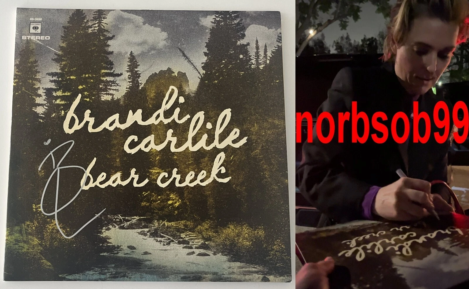 BRANDI CARLILE SIGNED AUTOGRAPH BEAR CREEK VINYL w/EXACT VIDEO PROOF BECKETT COA