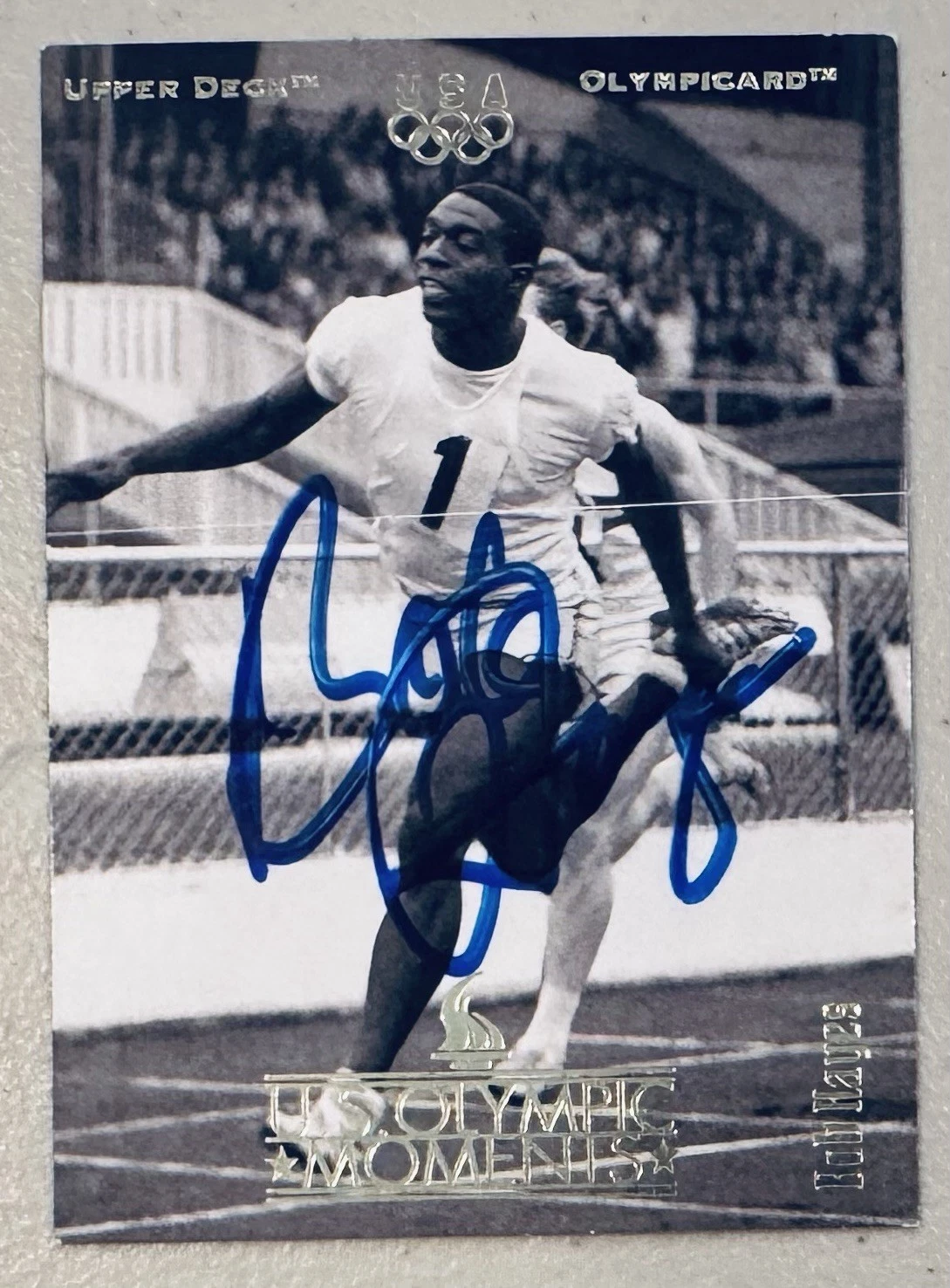 Bob Hayes Signed Autographed 1996 Upper Deck Olympic Card #26 JSA Letter Cowboys
