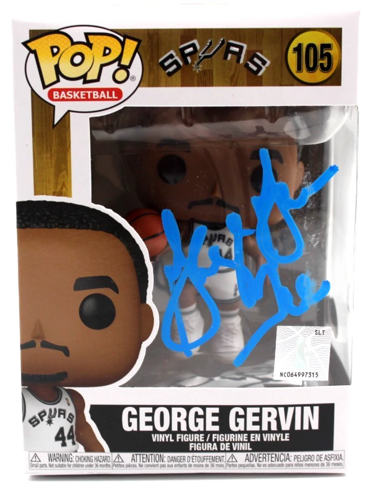 George Gervin Signed San Antonio Spurs 105 Funko Pop w/Beckett COA BT56261