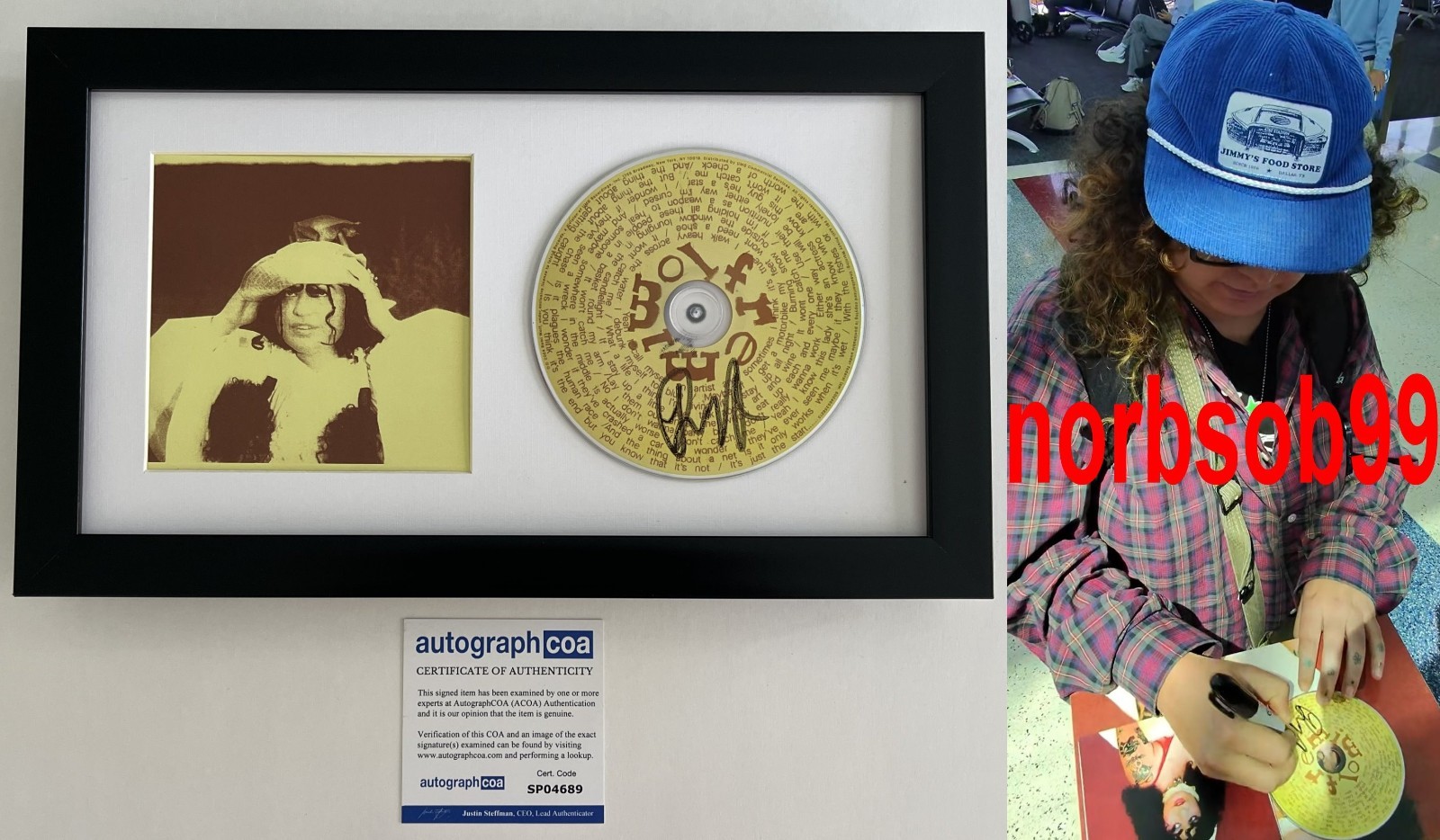 REMI WOLF BIG IDEAS SIGNED FRAMED MATTED CD w/EXACT VIDEO PROOF & AUTOGRAPH COA