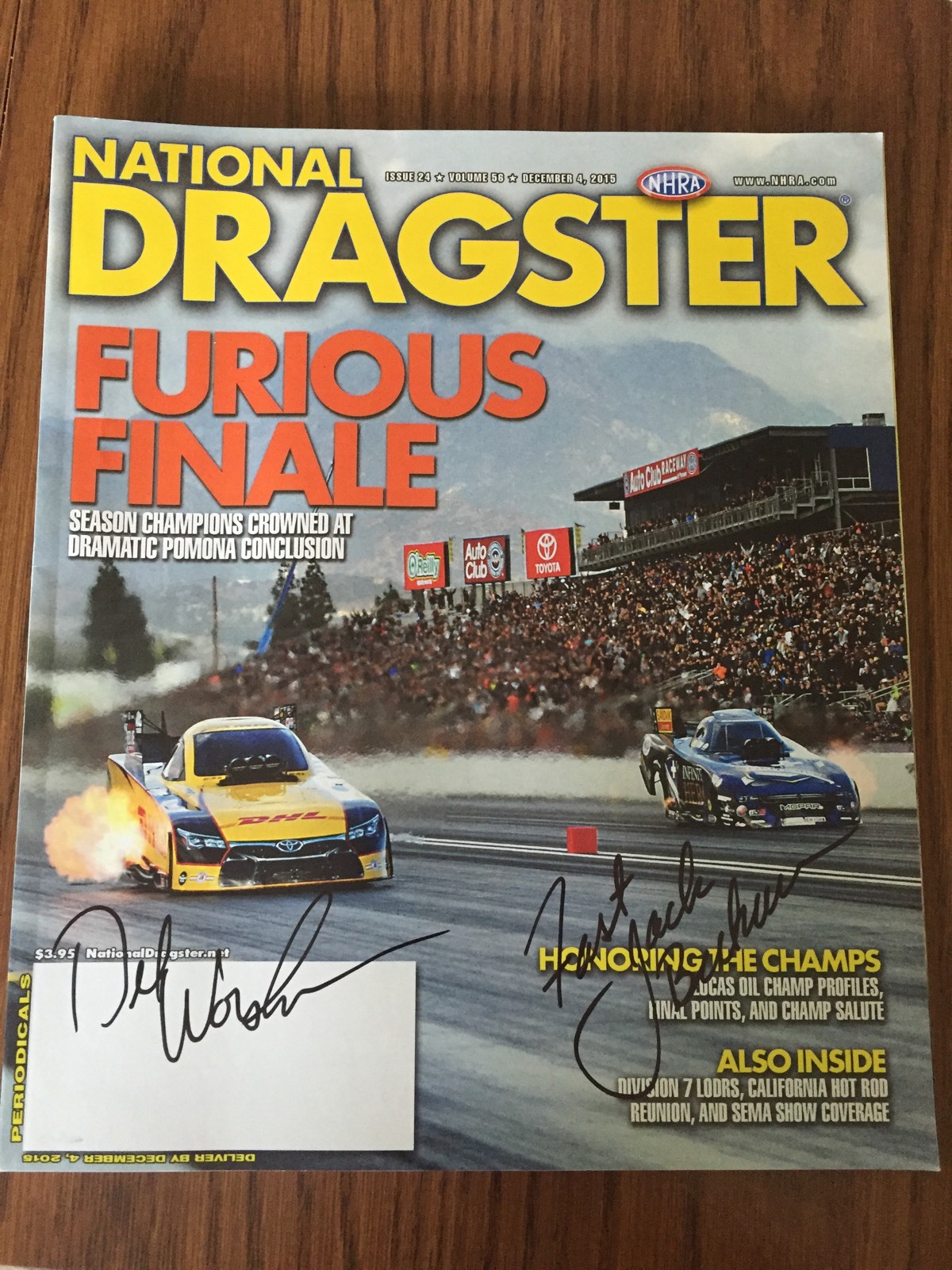 Del Worsham & Jack Beckman Signed Magazine Nhra Funny Car Dragster Autographed