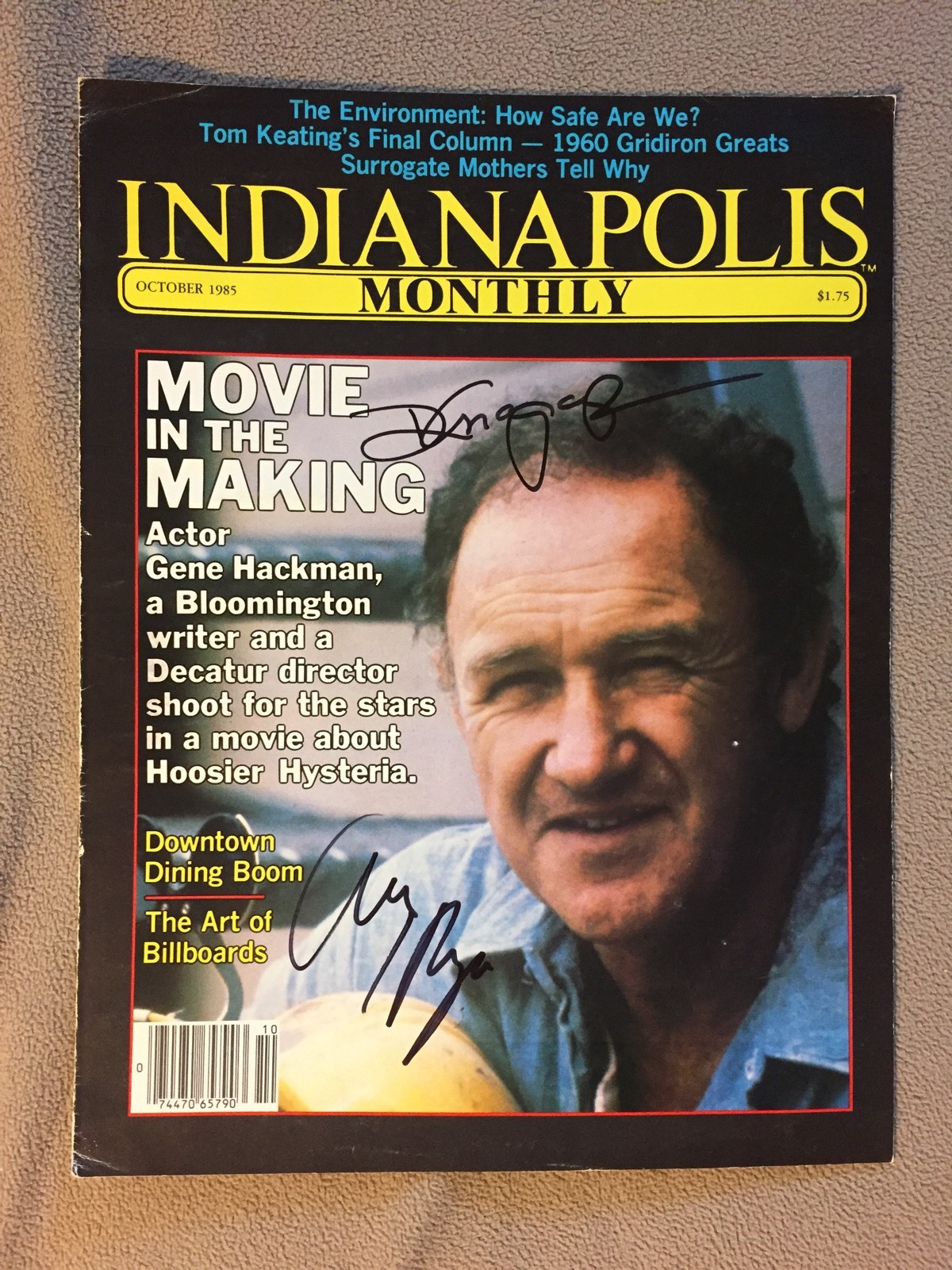 Angelo Pizzo & David Anspaugh Signed Magazine Cover Hoosiers Movie Indiana