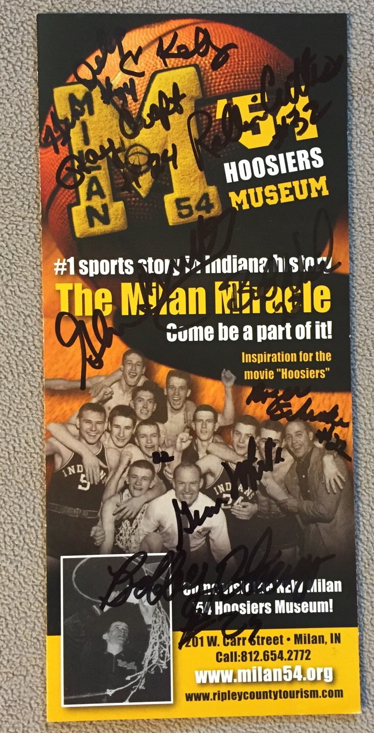 1954 Milan Miracle Indians Team Signed Museum Brochure Autographed Bobby Plump