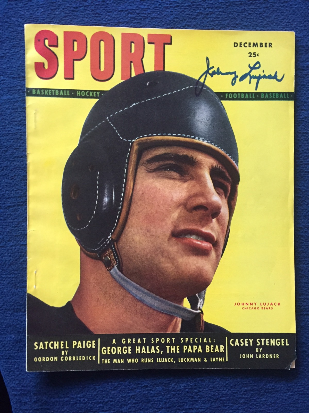 Johnny Lujack Notre Dame signed Sport Magazine Autographed Chicago Bears