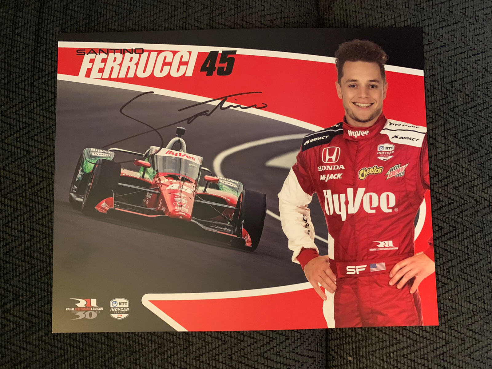 Santino Ferrucci Indianapolis Indy 500 Signed Car Promo Card Autographed 2021