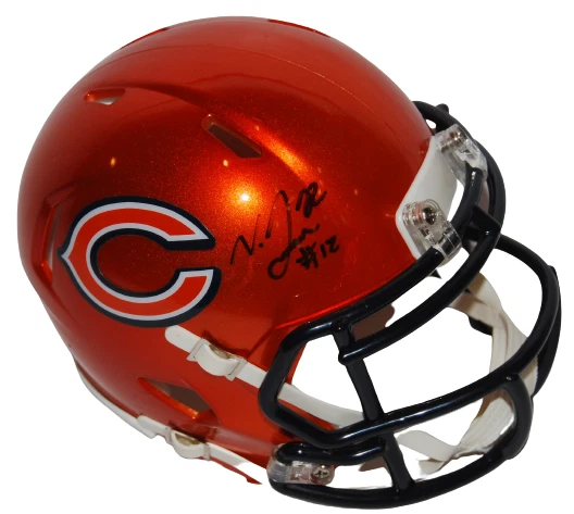 VELUS JONES JR signed (CHICAGO BEARS) mini football helmet BECKETT BF87300