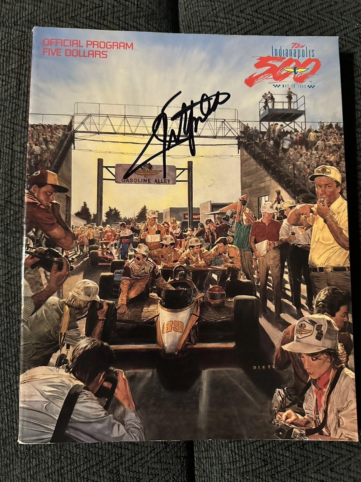 1989 Indy 500 Program Signed By Winner Emerson Fittipaldi Auto Indianapolis