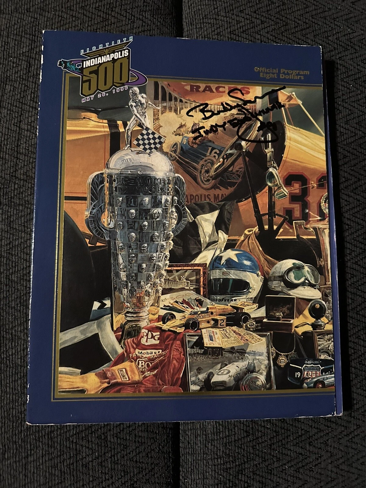 1996 Indy 500 Program Signed By Winner Buddy Lazier Autographed