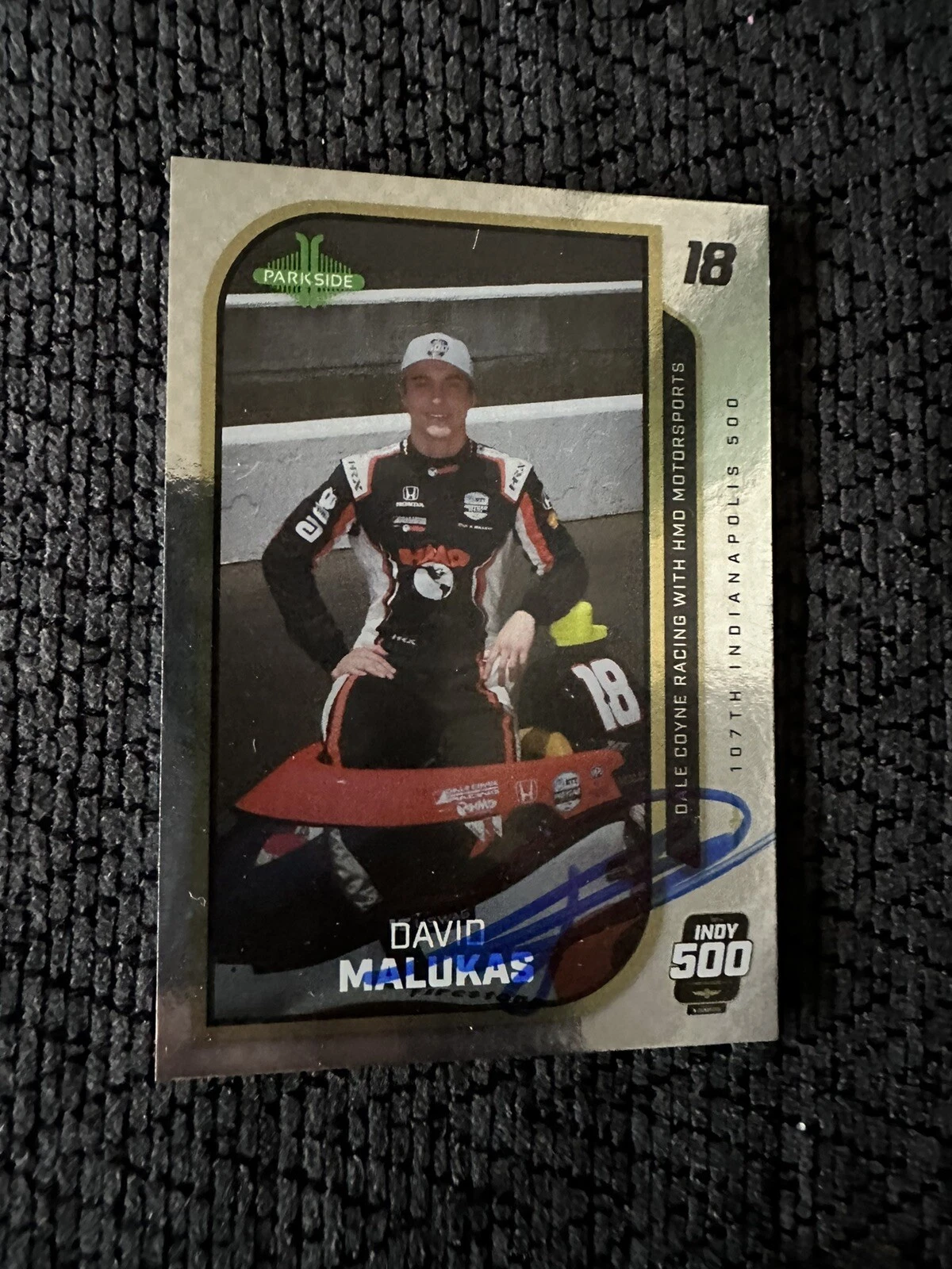 2024 Parkside Indy Car Trading Card 500 Signed David Malukas Parallel Version