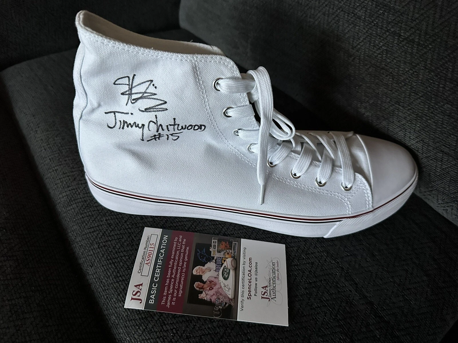 Hoosiers Movie Maris Valainis Signed Shoe JSA Authenticated COA Jimmy Chitwood