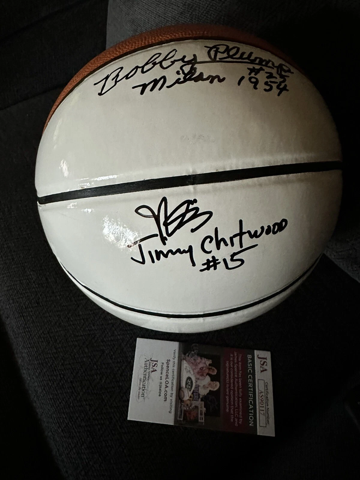 Bobby Plump & Maris Valainis Signed Basketball Autographed JSA COA Authenticated