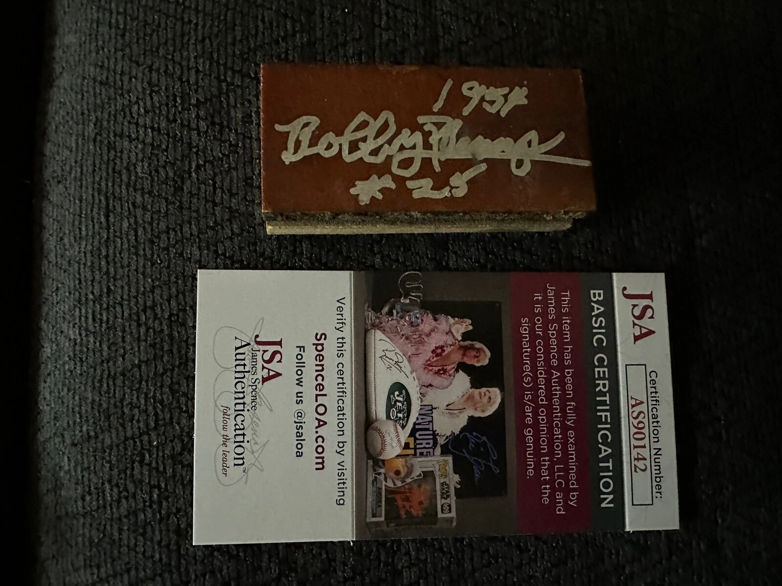 1954 MILAN INDIANS BOBBY PLUMP SIGNED ORIGINAL WOOD FLOOR JSA AUTHENTICATION COA COLLECTIBLE MEMORABILIA