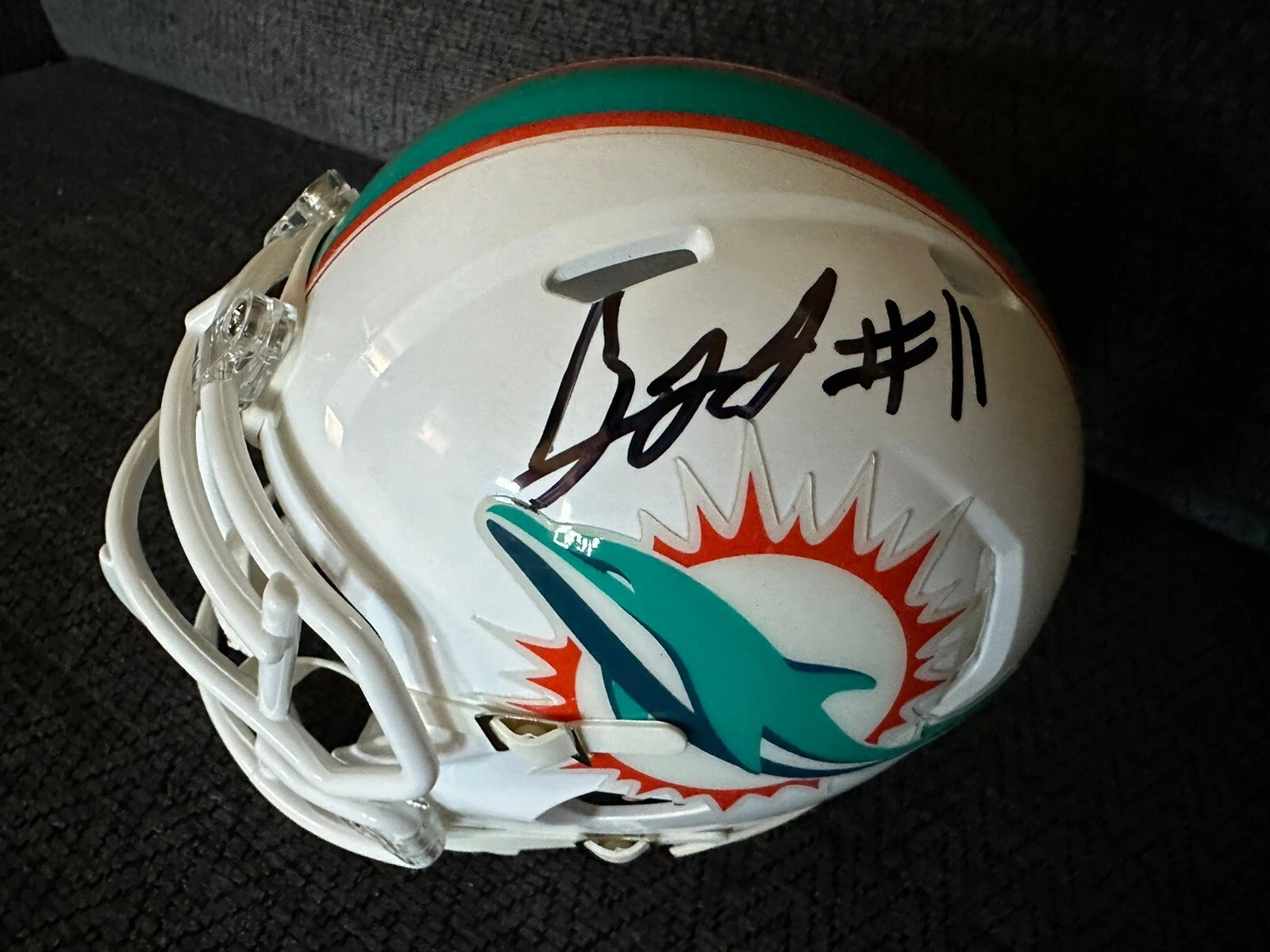 David Long Jr Signed Miami Dolphins Mini Helmet Autographed