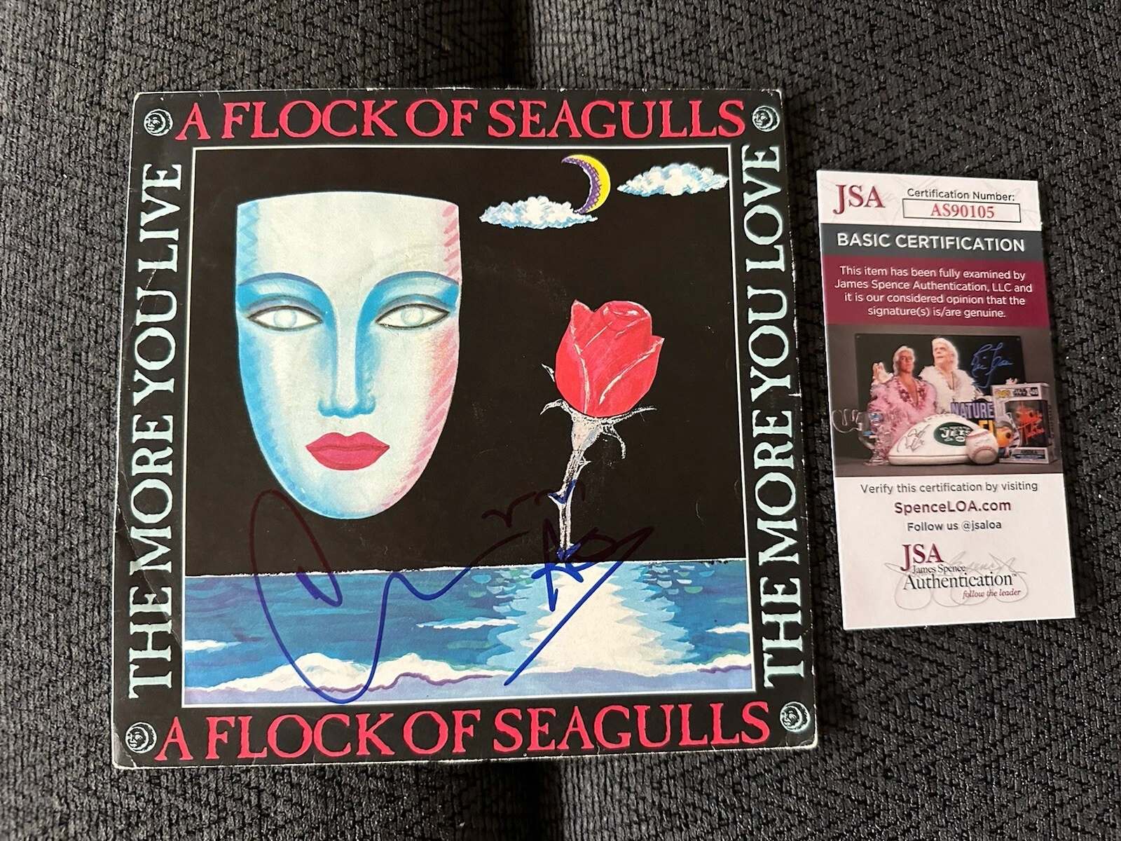 Mike Score SIGNED Vinyl 45 Single Record JSA Authenticated COA Flock Of Seagulls