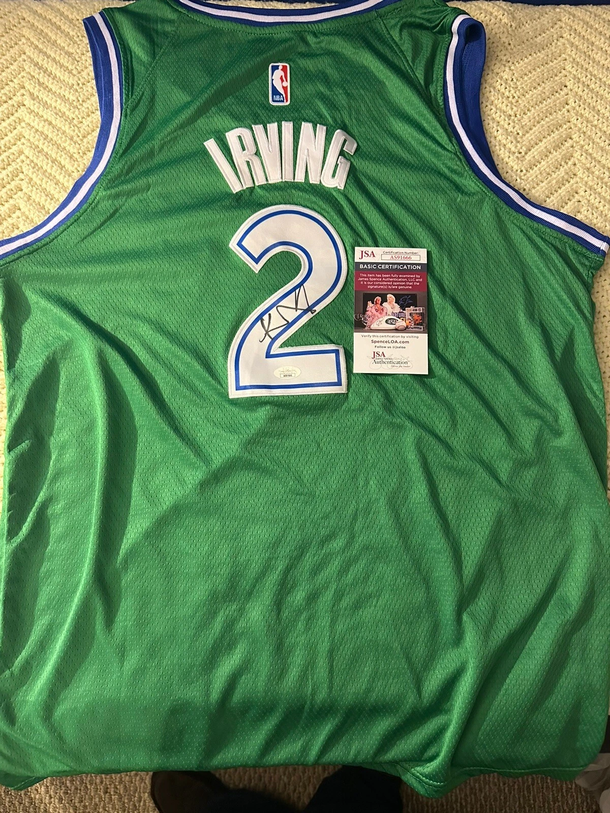 Kyrie Irving SIGNED Dallas Mavericks Jersey Stitched XL JSA Authentication COA