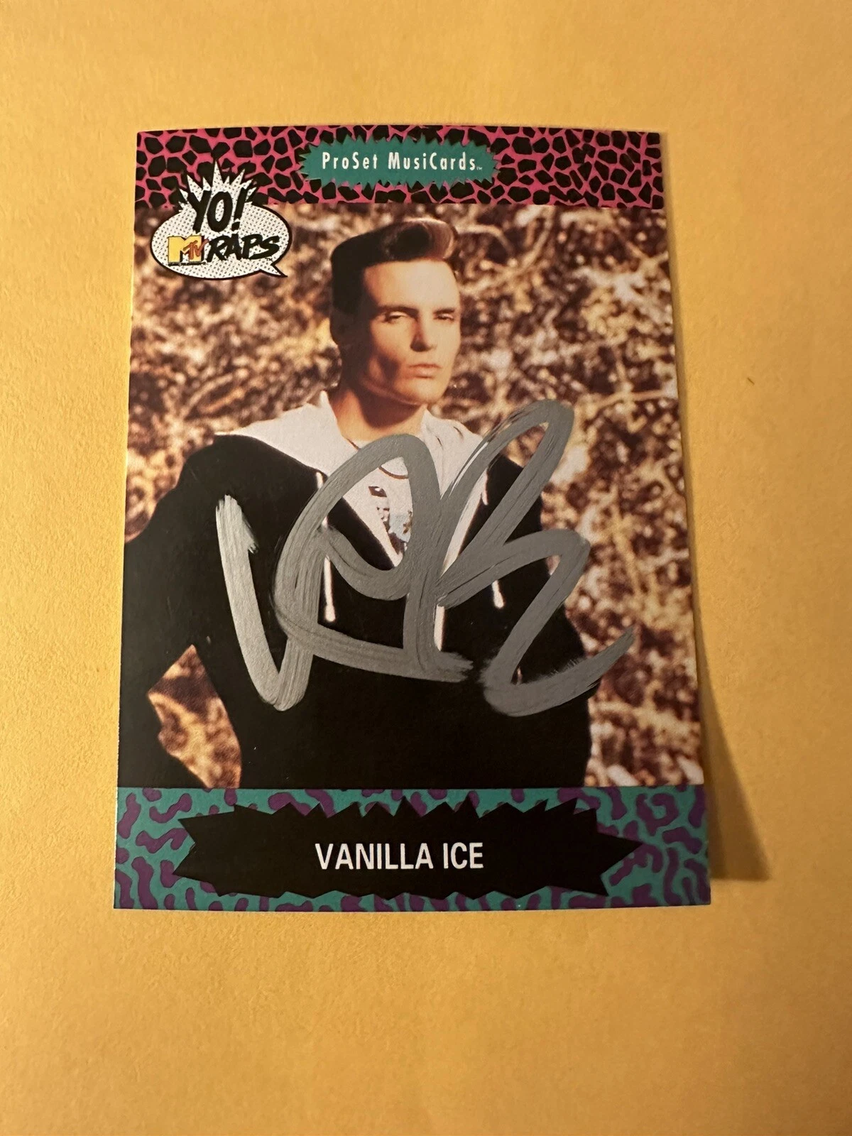 VANILLA ICE SIGNED TRADING CARD AUTOGRAPHED ROB VAN WINKLE PRO SET ROOKIE COLLECTIBLE MEMORABILIA