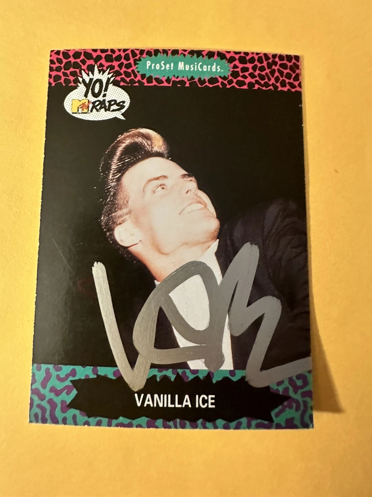 VANILLA ICE SIGNED TRADING CARD AUTOGRAPHED ROB VAN WINKLE PRO SET ROOKIE COLLECTIBLE MEMORABILIA
