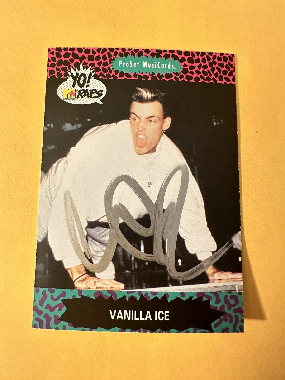 VANILLA ICE SIGNED TRADING CARD AUTOGRAPHED ROB VAN WINKLE PRO SET ROOKIE COLLECTIBLE MEMORABILIA