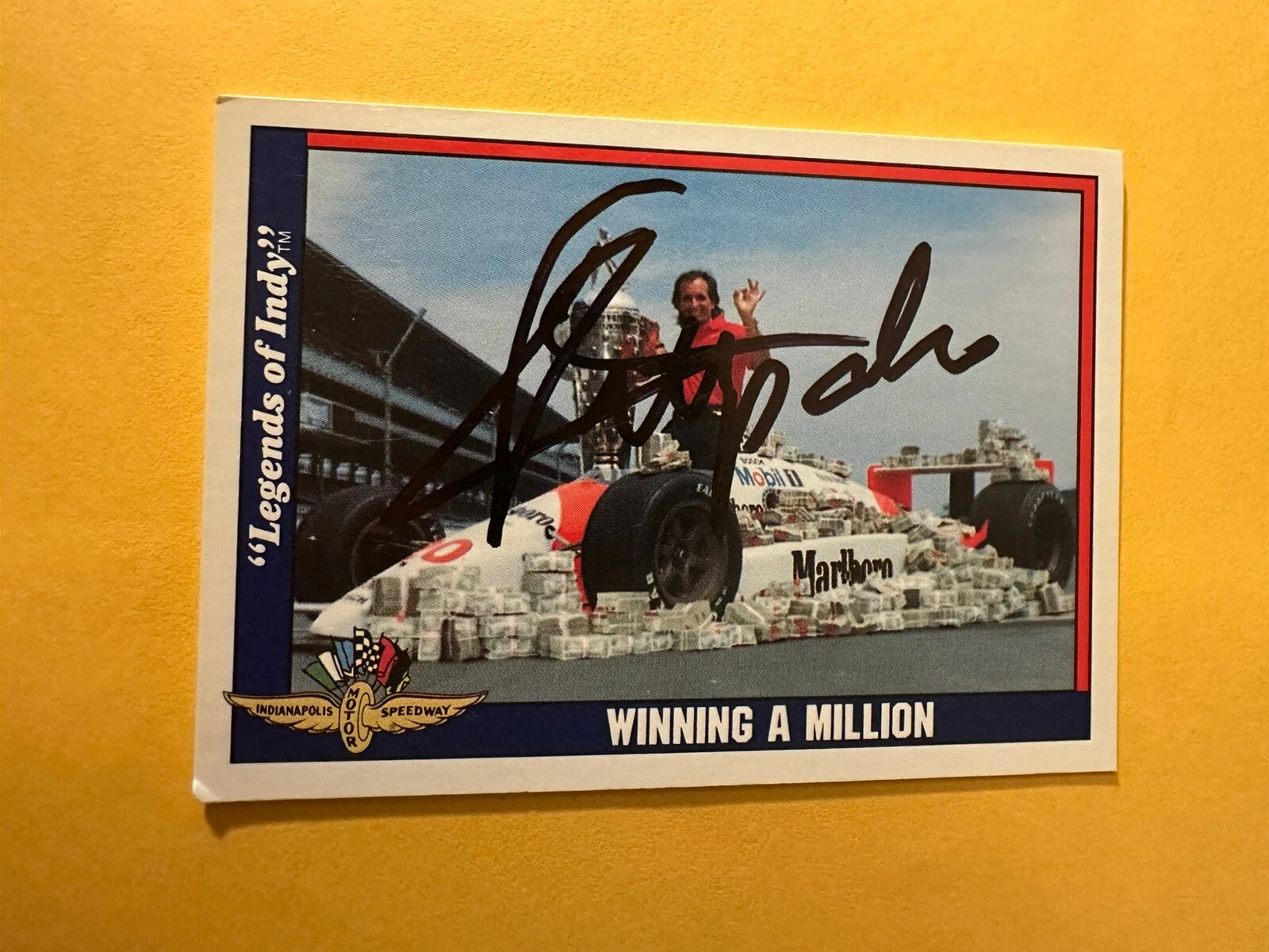 SIGNED TRADING CARD INDY CAR INDIANAPOLIS 500 EMERSON FITTIPALDI COLLECTIBLE MEMORABILIA