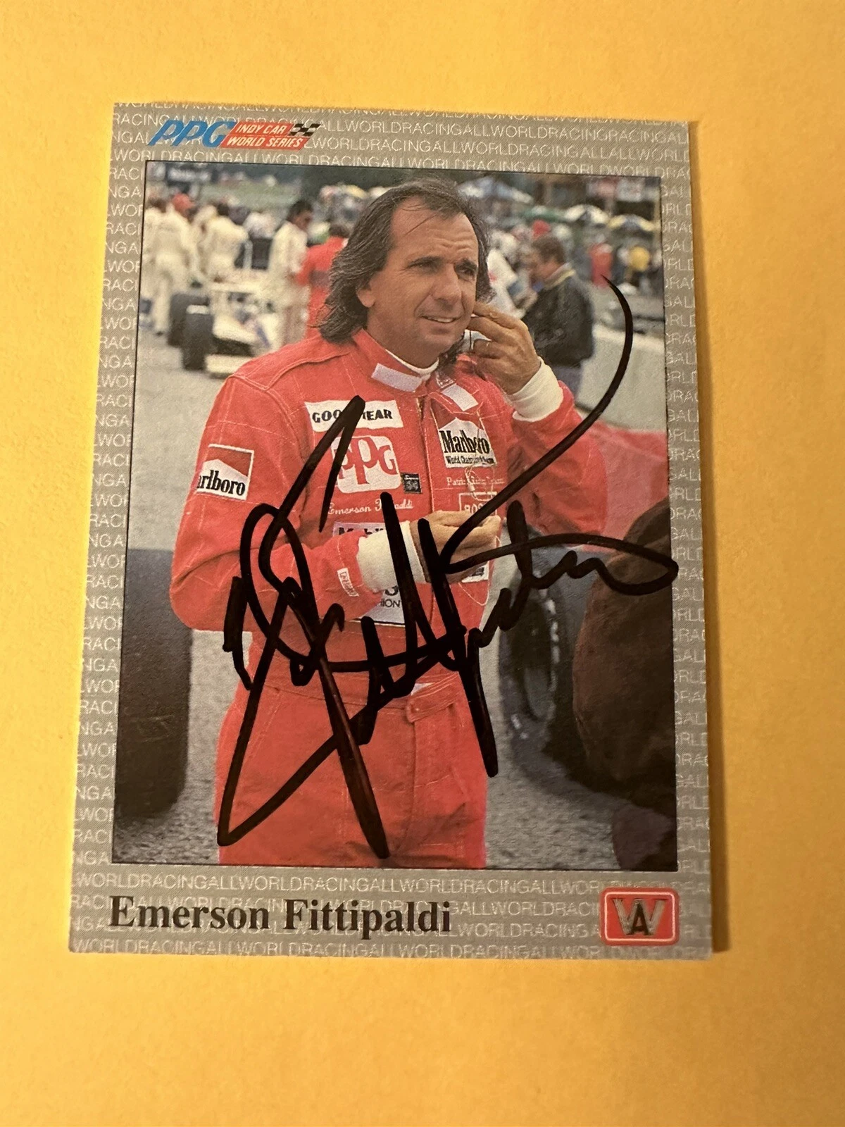 Signed Trading Card Indy Car Indianapolis 500 Emerson Fittipaldi