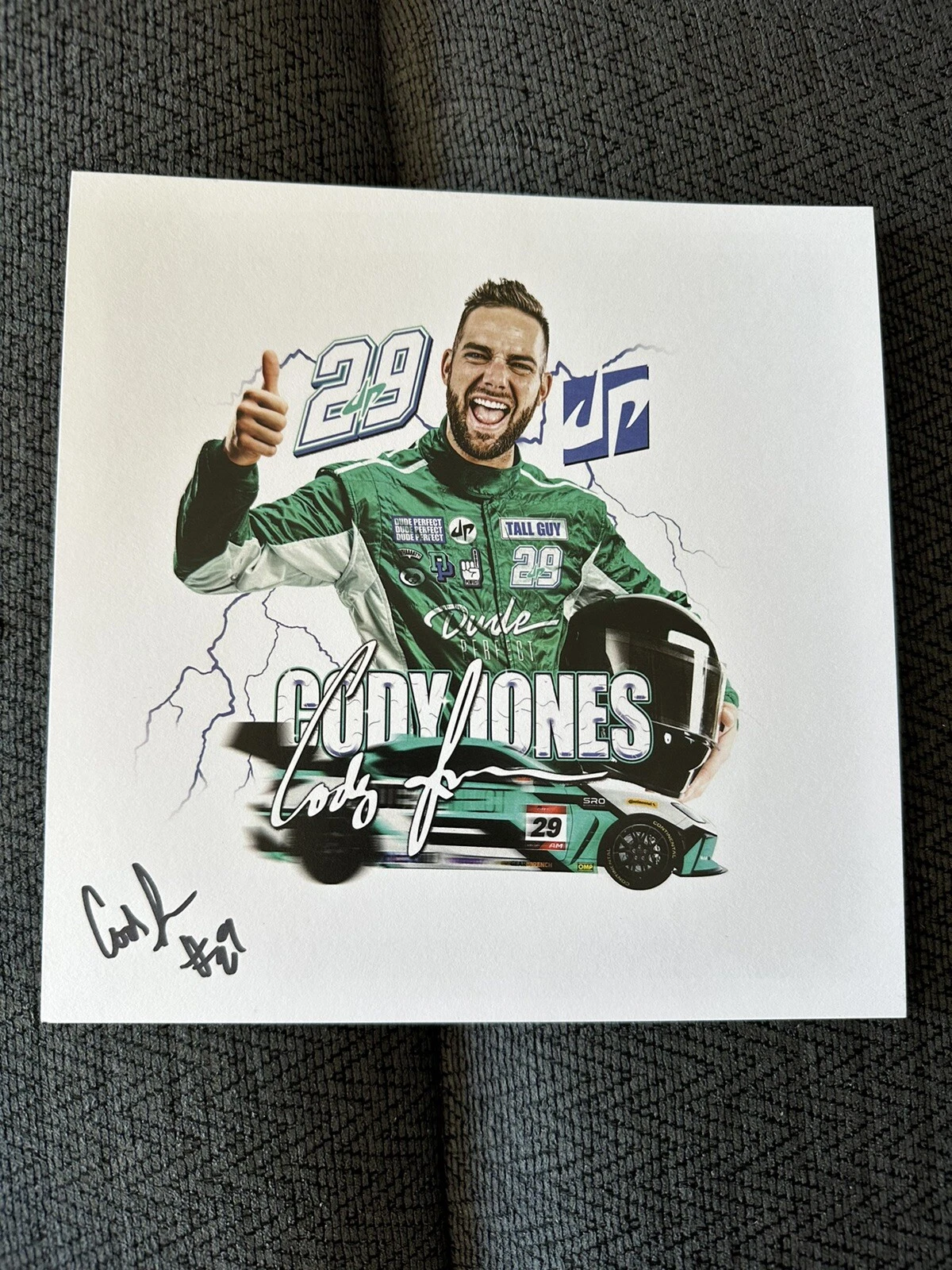 Cody Jones Signed Hero Promo Card Autographed 2024 Dude Perfect GR Cup Race Indy