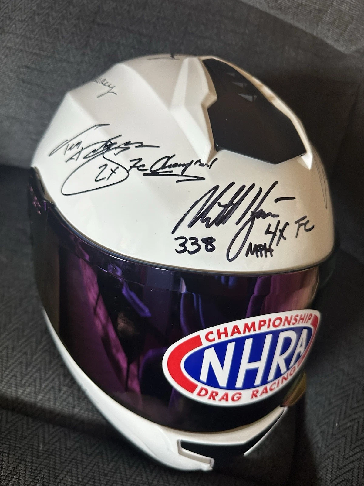 25 NHRA Legends Signed Full Sz Helmet Shirley Muldowney Don Prudhomme John Force