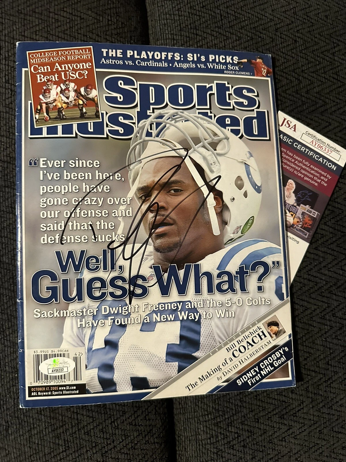 Dwight Freeney Signed Sports Illustrated Magazine JSA Authentication COA Colts