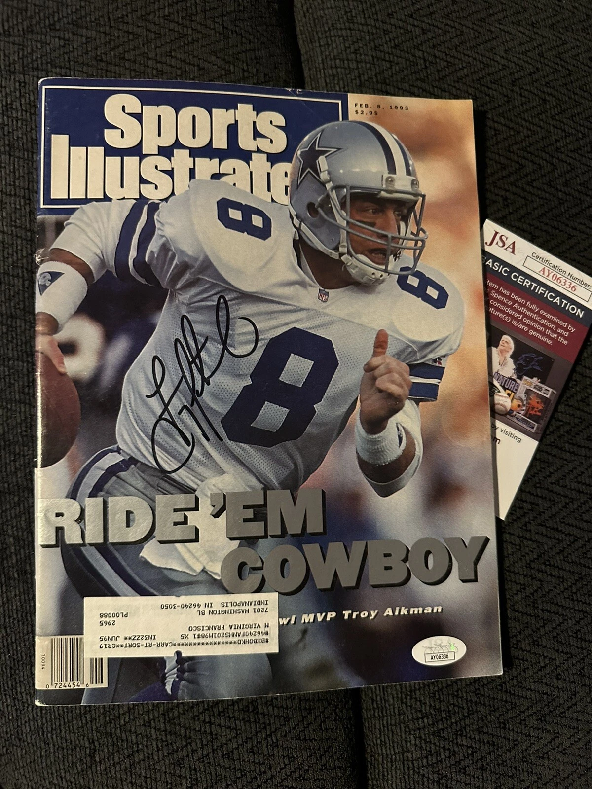 Troy Aikman Signed Sports Illustrated Magazine JSA Authentication COA 2/8/1993