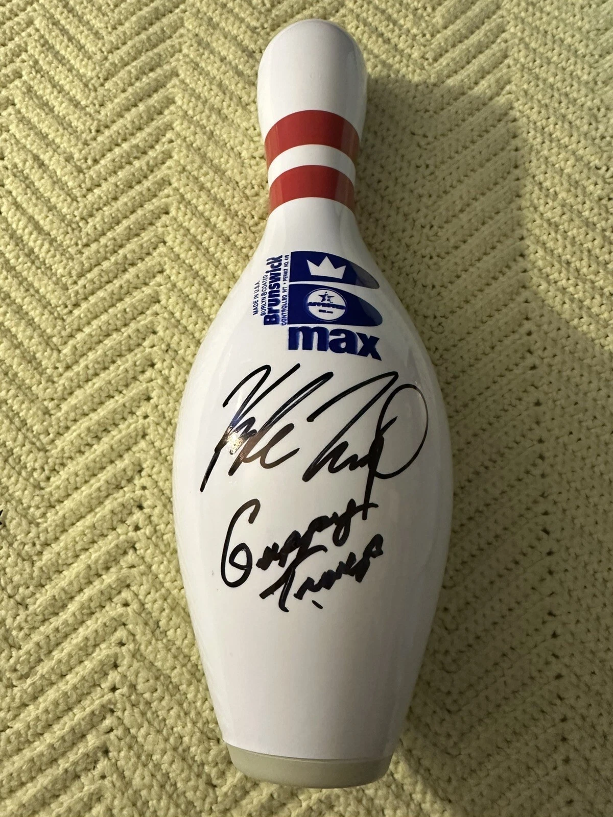 Guppy & Kyle Troup Brunswick PBA Signed Unused Bowling Pin Autographed