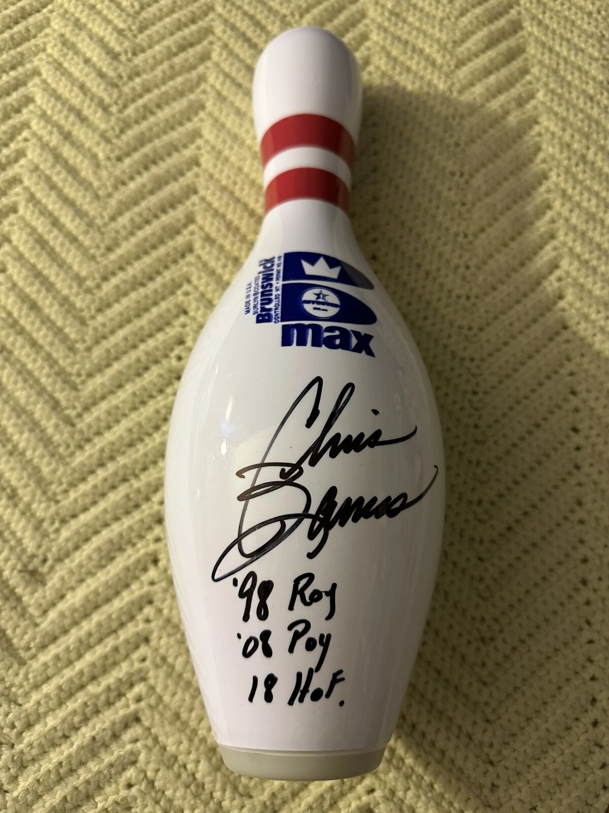 Chris Barnes Brunswick PBA Signed Unused Bowling Pin Autographed Unique