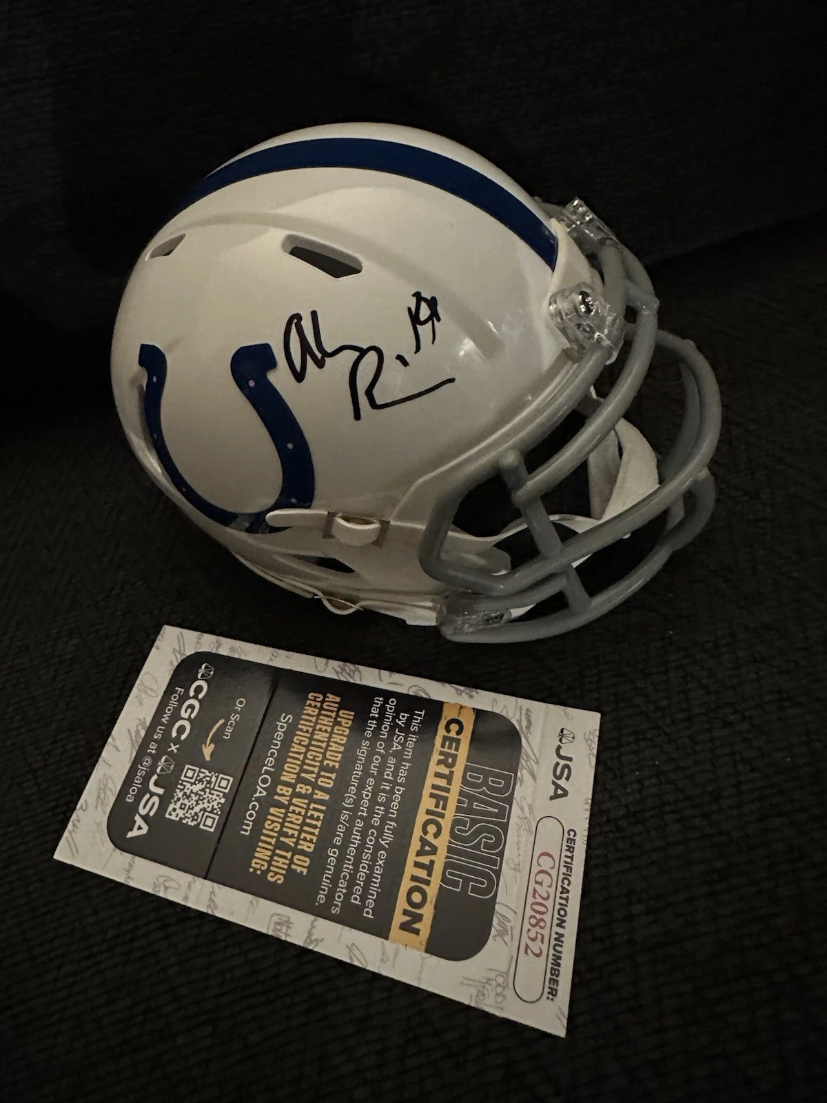 Alex Pierce Signed Indianapolis Colts Mini Helmet JSA Authenticated COA