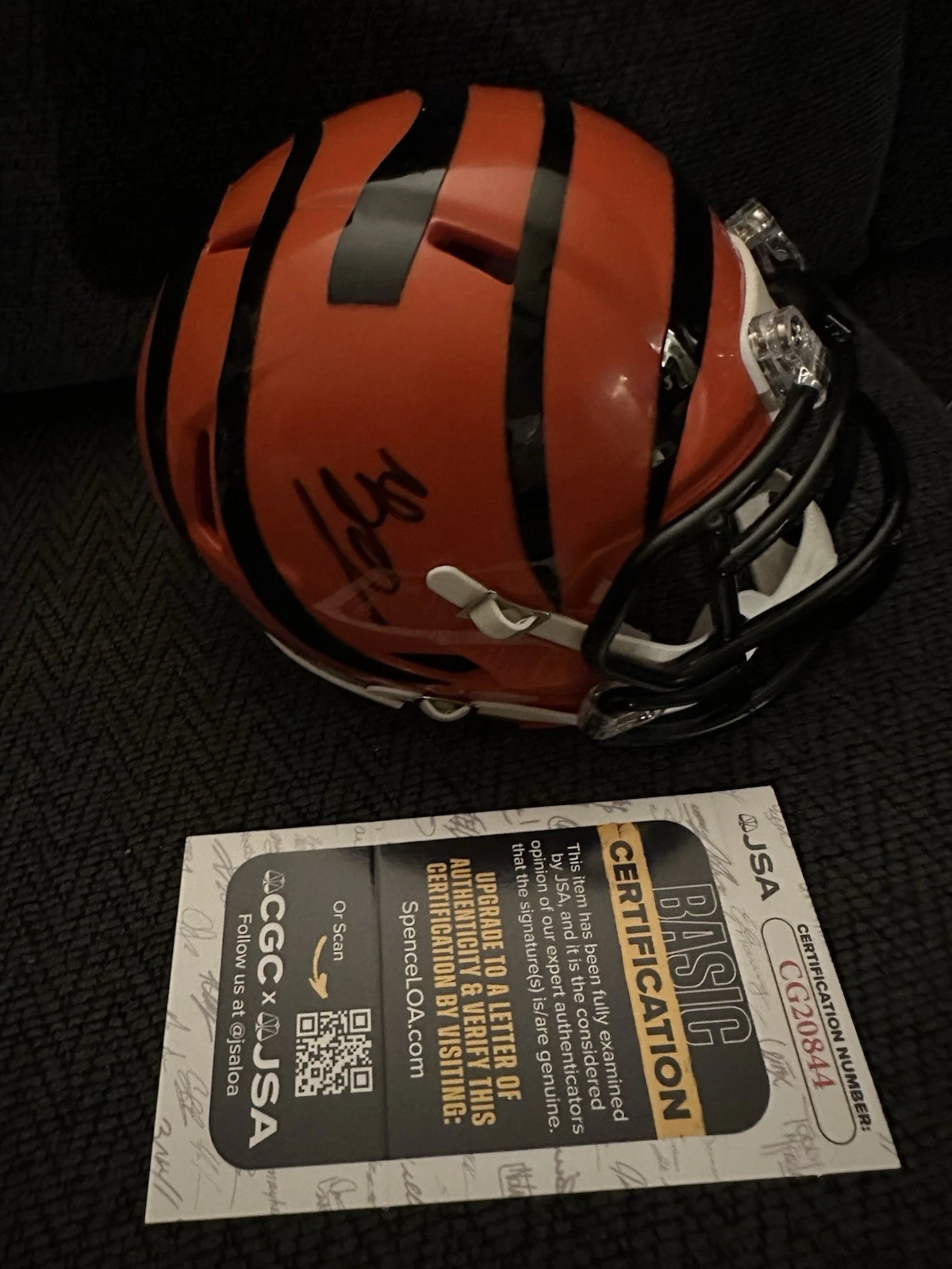 Andrei Iosivas Bengals Signed Mini Helmet Autographed JSA Authenticated COA