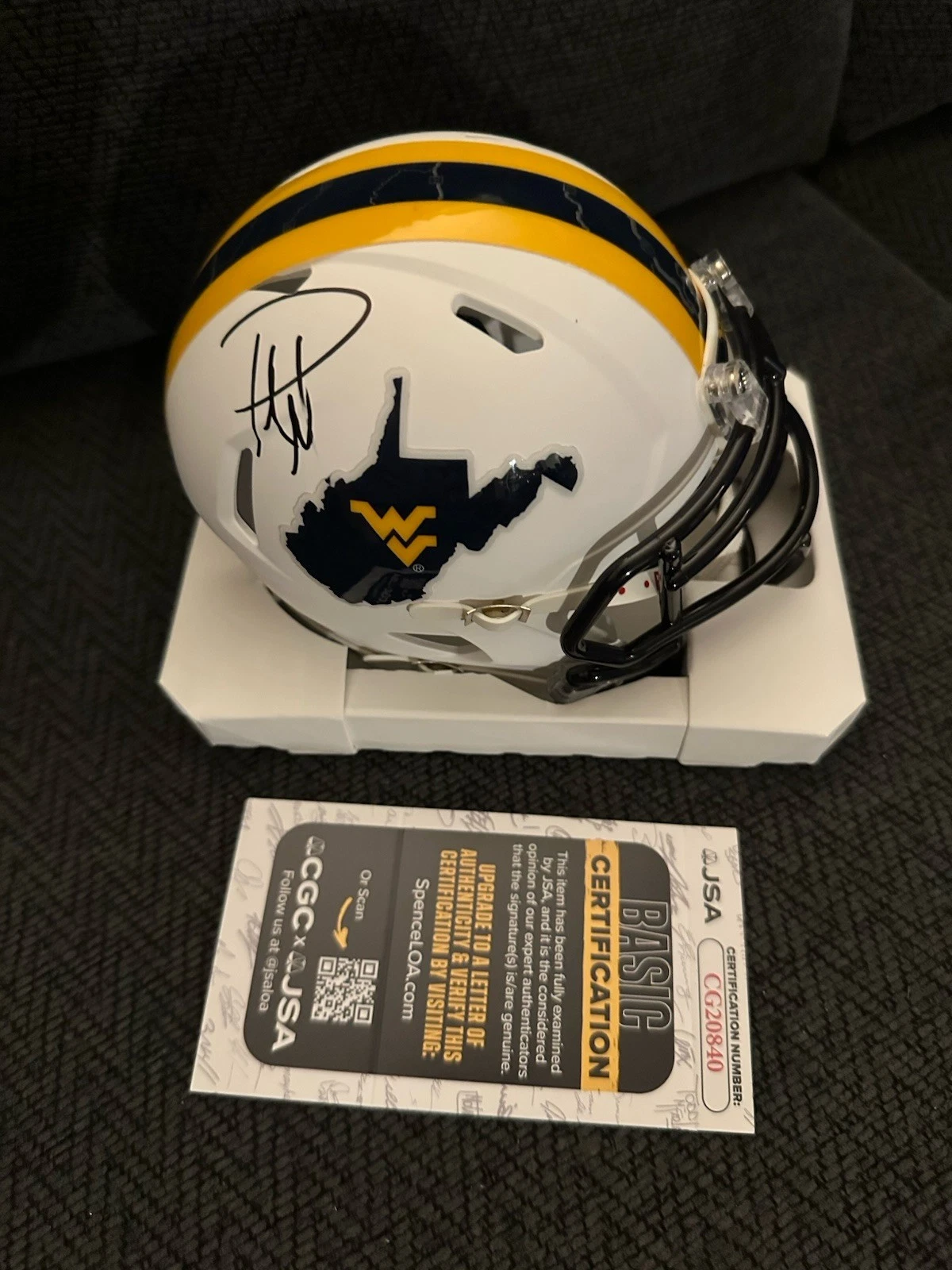 Pat McAfee Signed West Virginia Mini Helmet JSA Authenticated COA Coots WWE ESPN